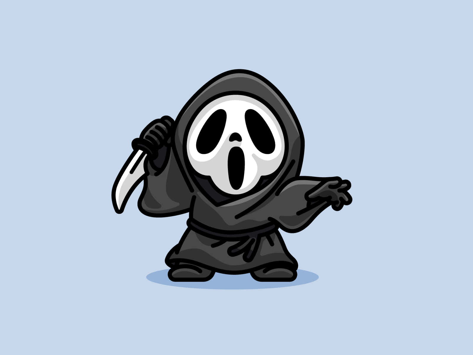 Cute Ghostface Small Version With Knife Wallpaper