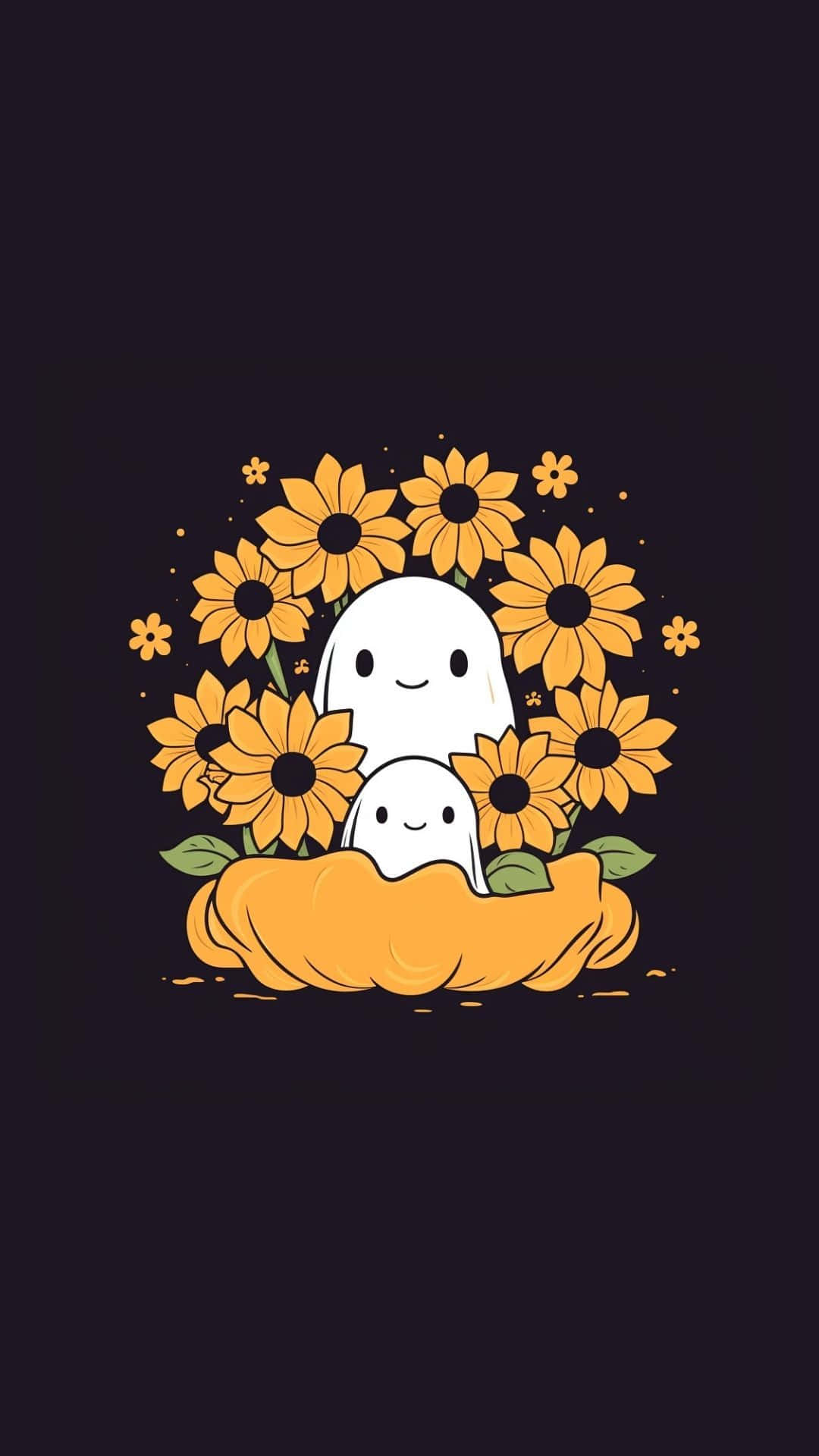 Cute Ghostly Floral Gathering Wallpaper