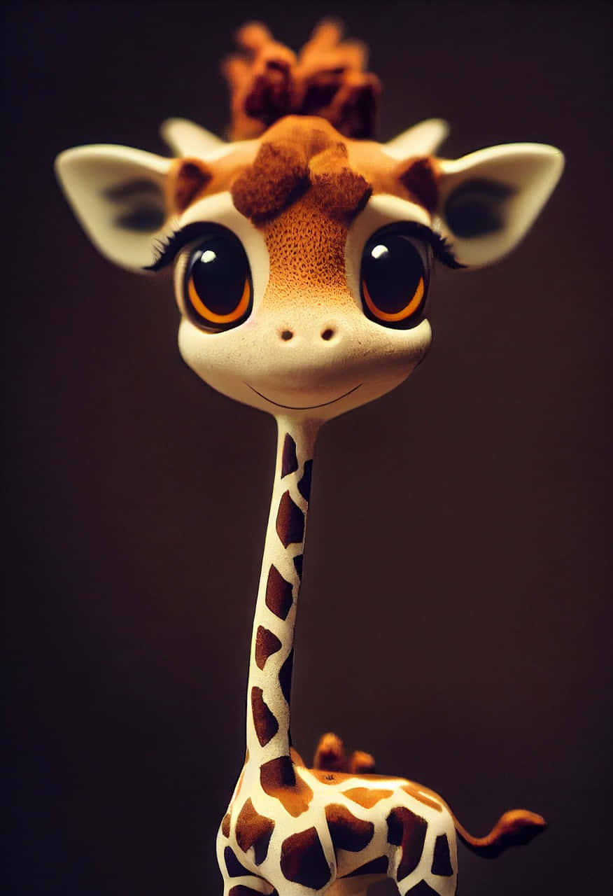 Figurade Brinquedo De Ação De Girafa Fofa. Papel de Parede