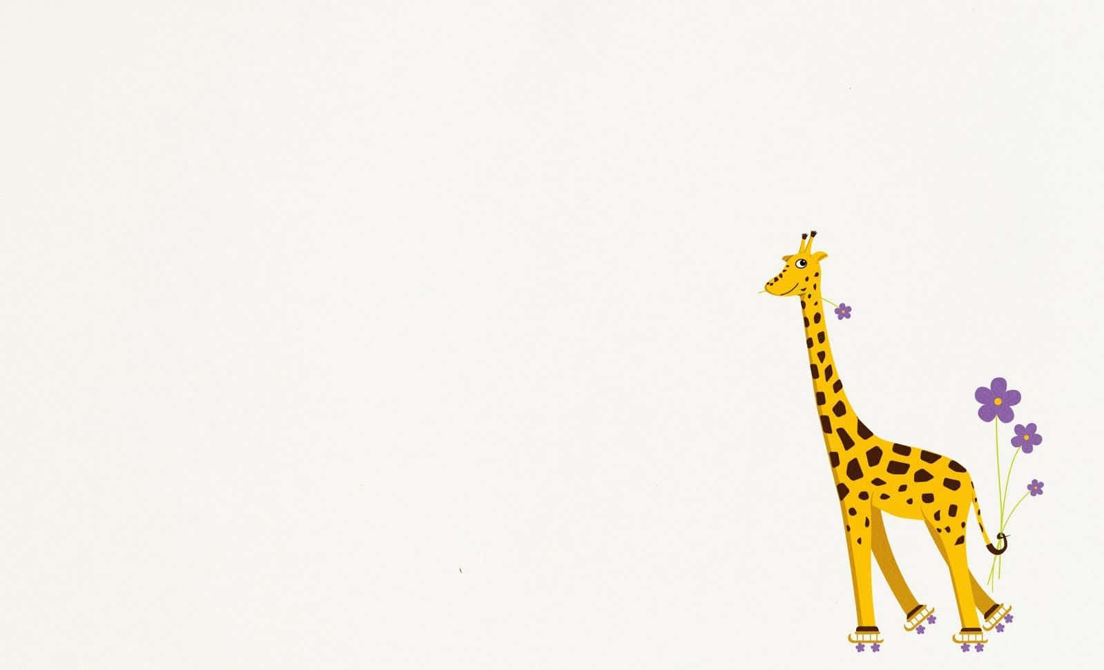 Cute Giraffe Wearing Roller Skates Wallpaper