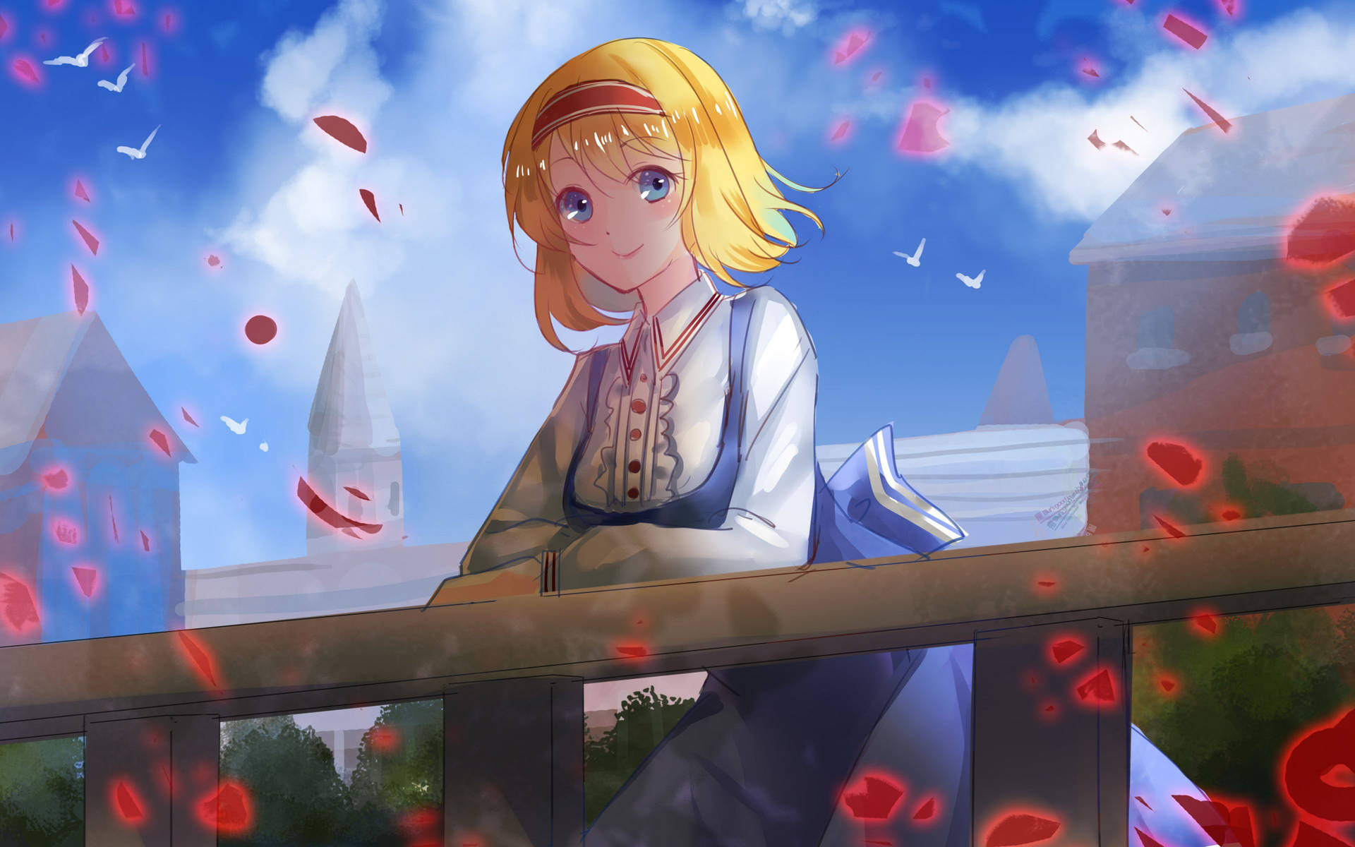 Cute Girl Alice Margatroid Background