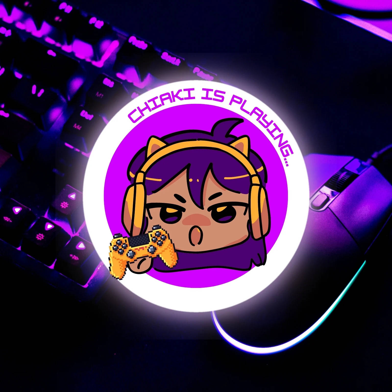 Cute Girl Gamer Logo Cartoon
