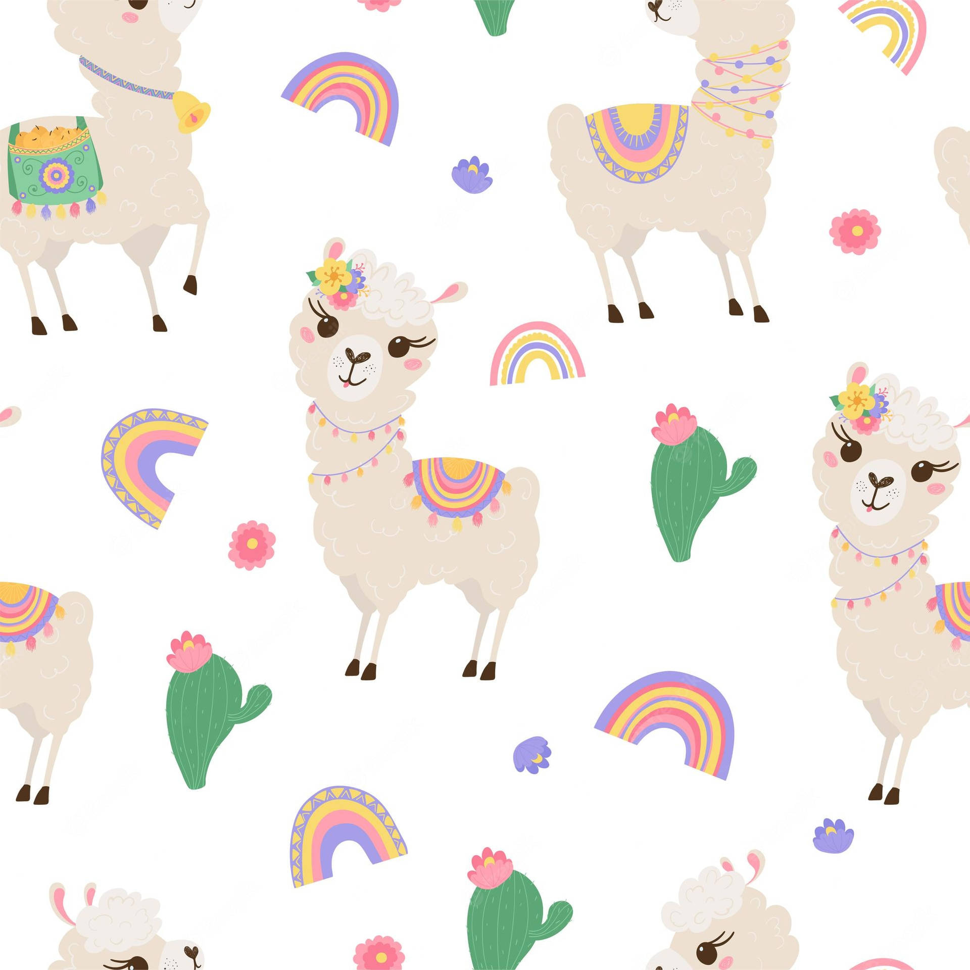 Cute Girl Llama Wallpaper