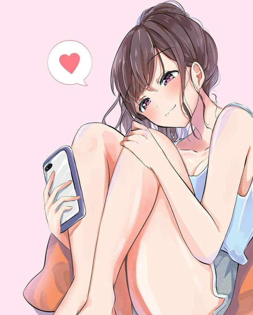 Cute Girl Using Phone Matching PFP For Couples Wallpaper
