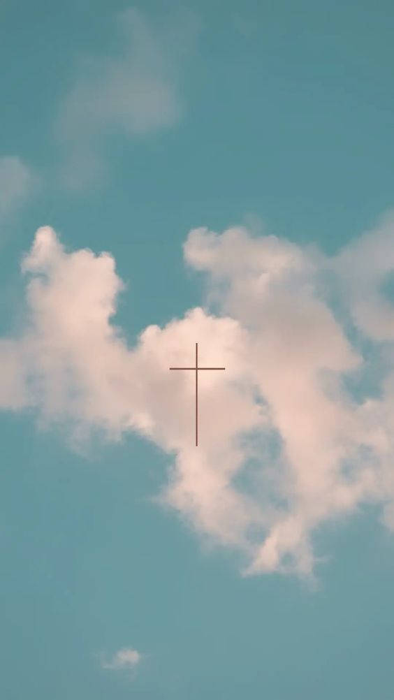Cute Girly Cross In The Sky Wallpaper