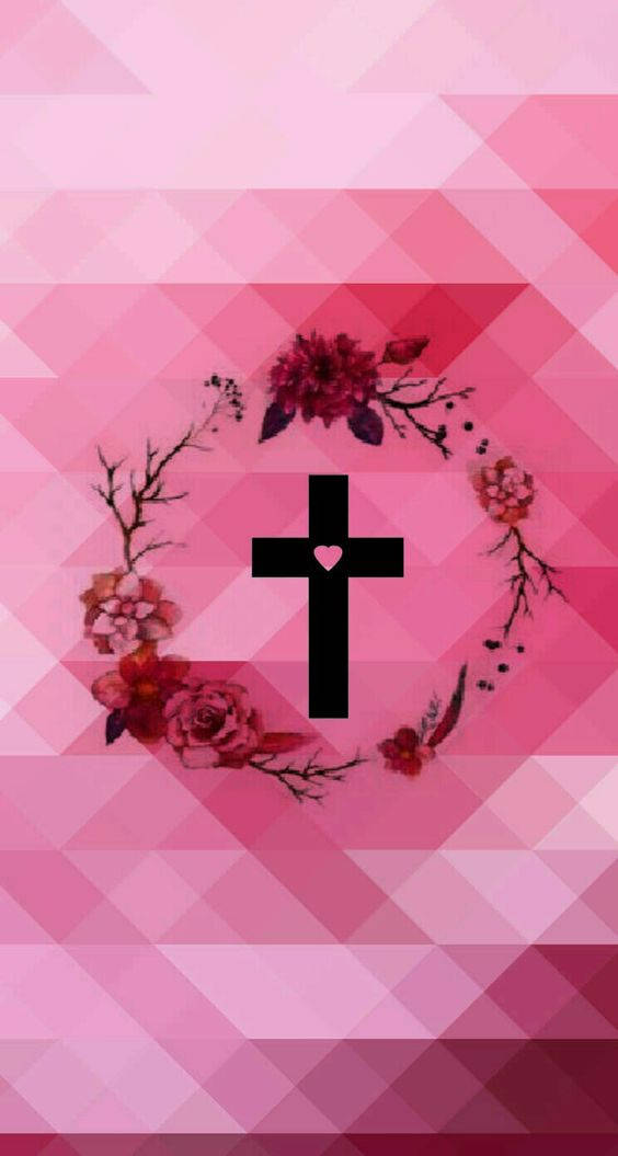 Cute Girly Cross With A Heart Wallpaper