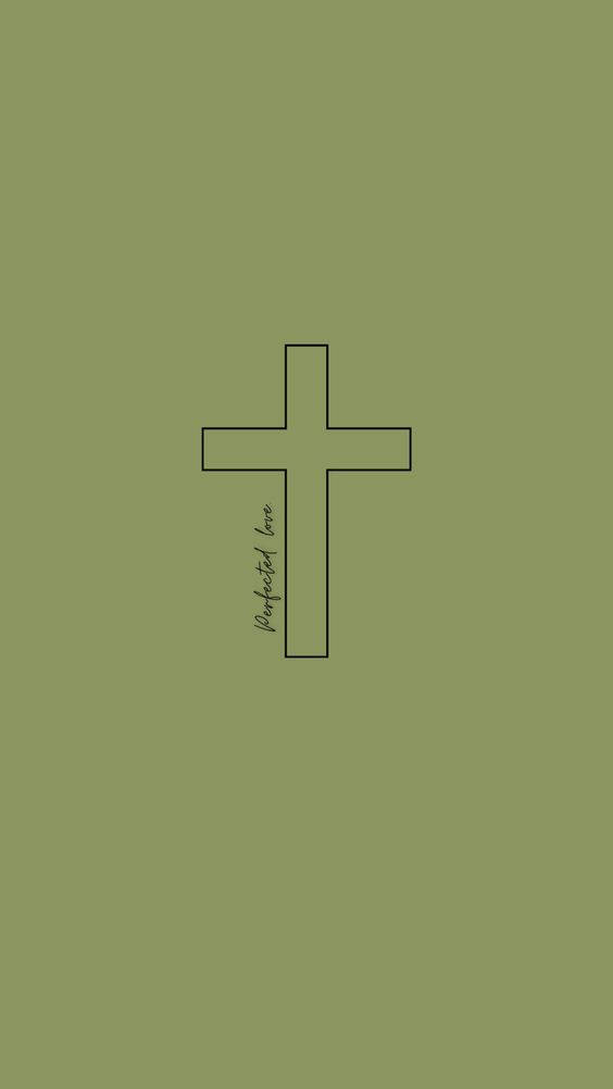 A Cross On A Green Background Wallpaper