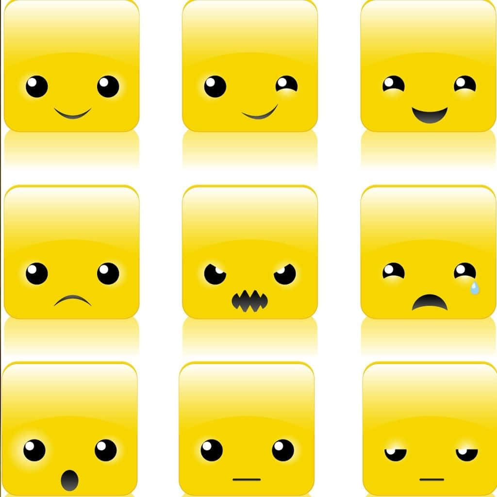 Yellow Square Emojis Cute Girly Ipad Wallpaper