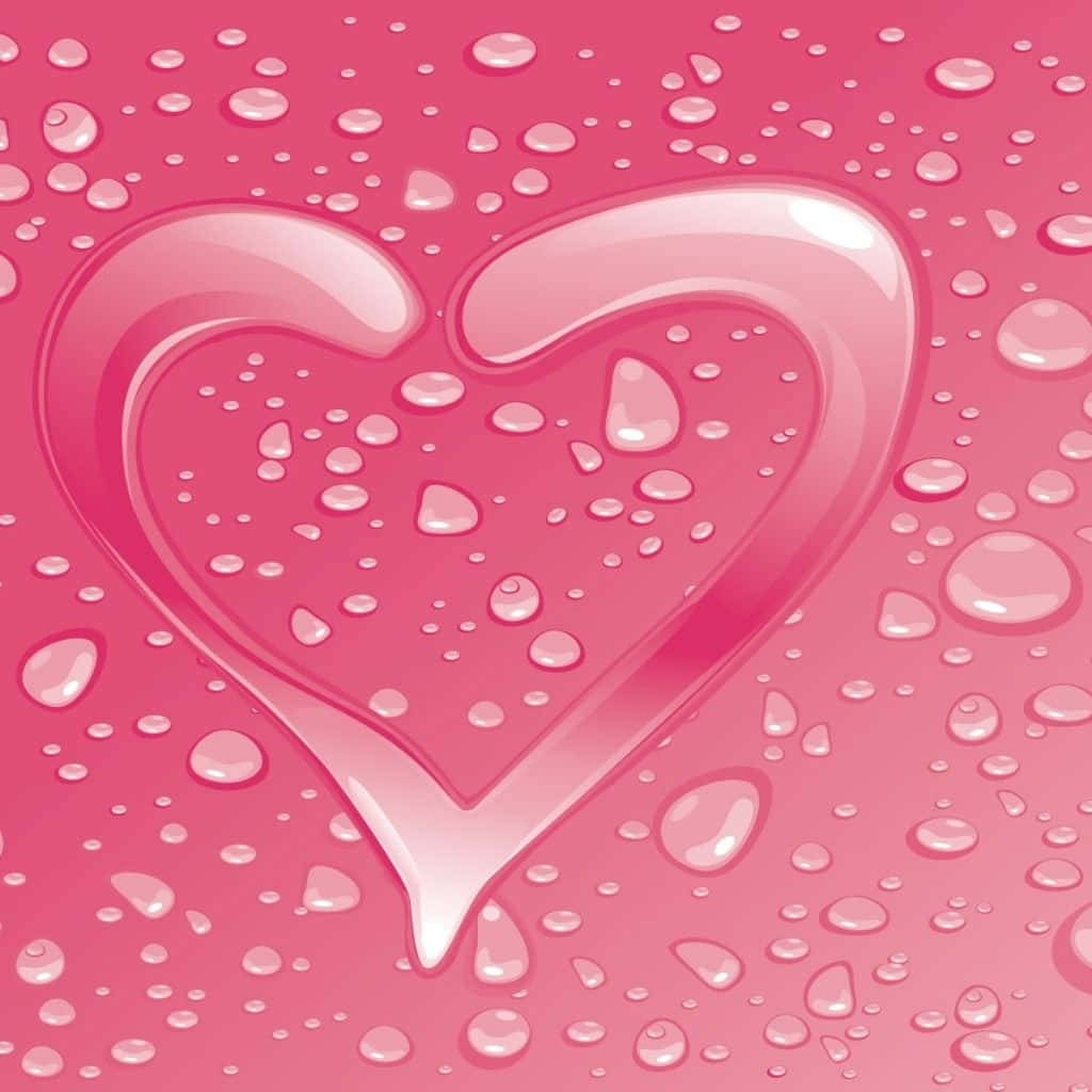 Pink Heart Droplet Cute Girly Ipad Wallpaper