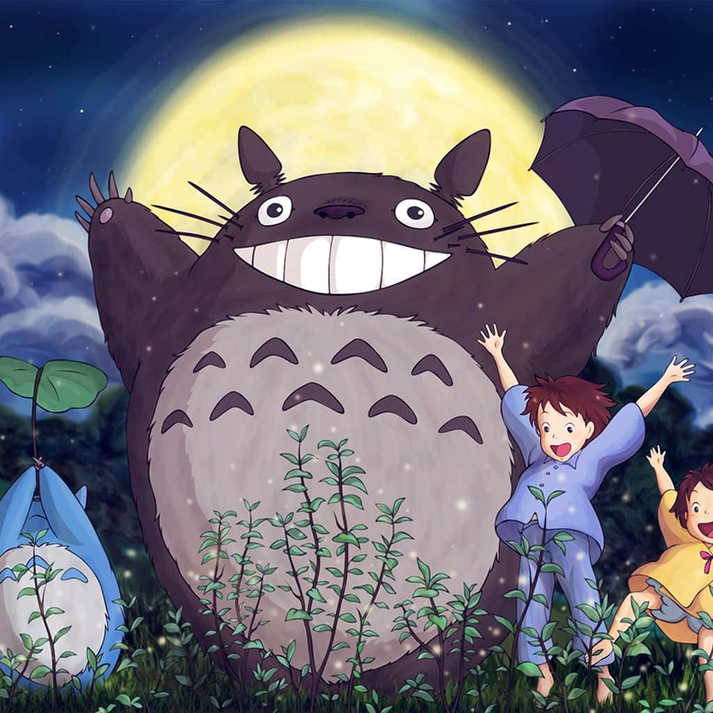 Totoro Måne Nat Sød Girly Ipad Tapet Wallpaper