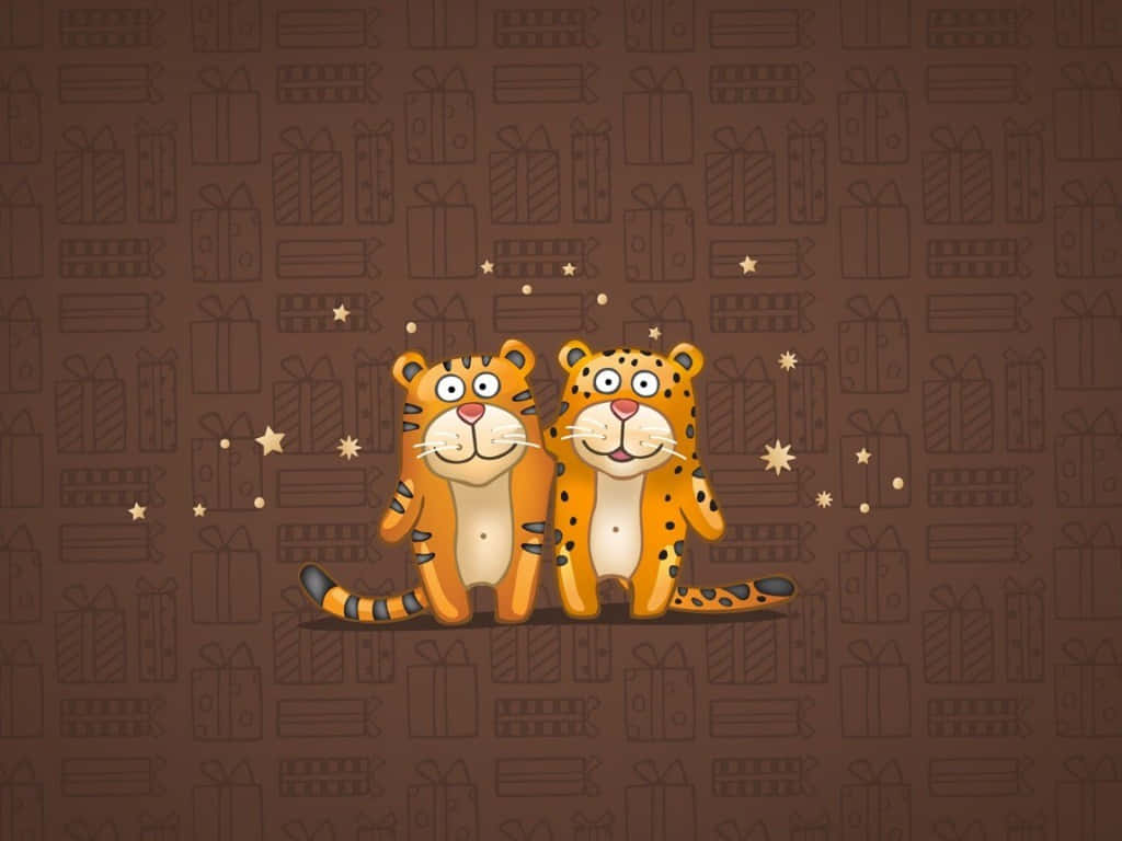 Tiger And Cheetah Cute Girly Ipad Wallpaper