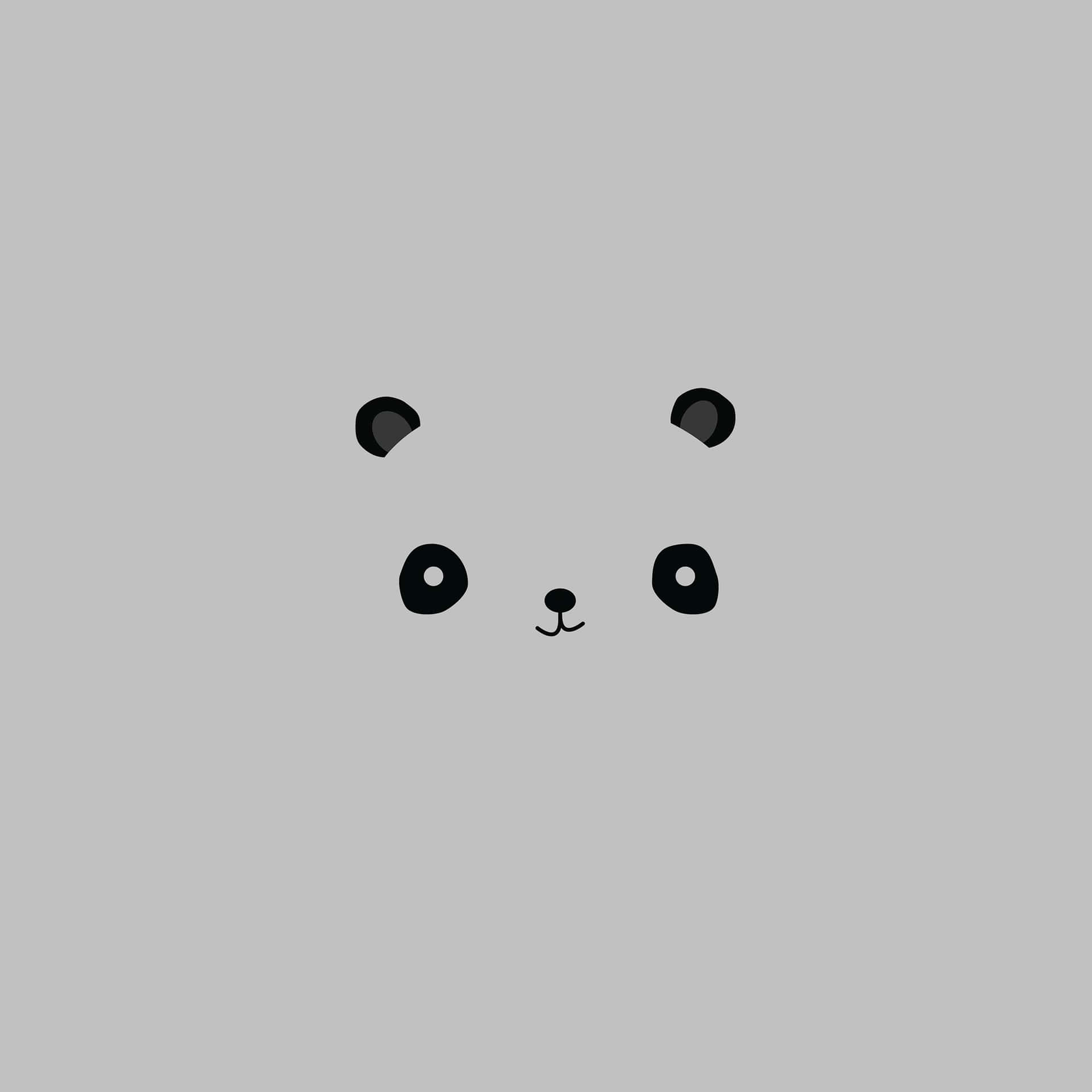 Minimalist Grey Panda Cute Girly Ipad Wallpaper