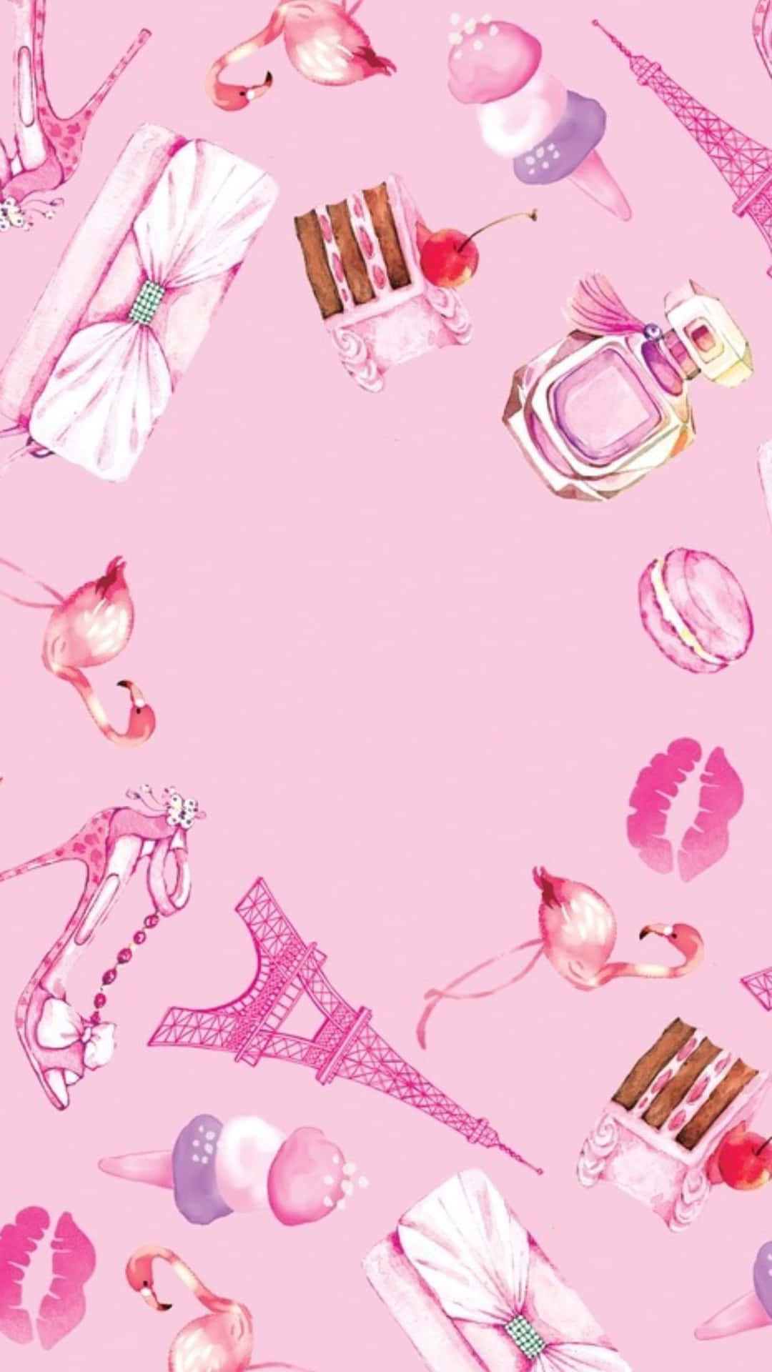 Cute Girly Phone Pink Cake Wallpaper