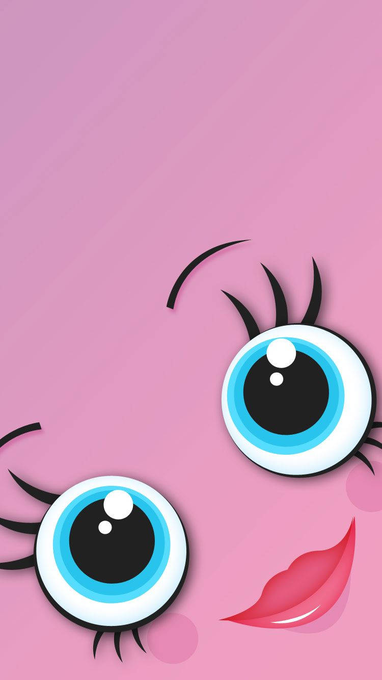 Adorable Pink Cartoon Face Wallpaper