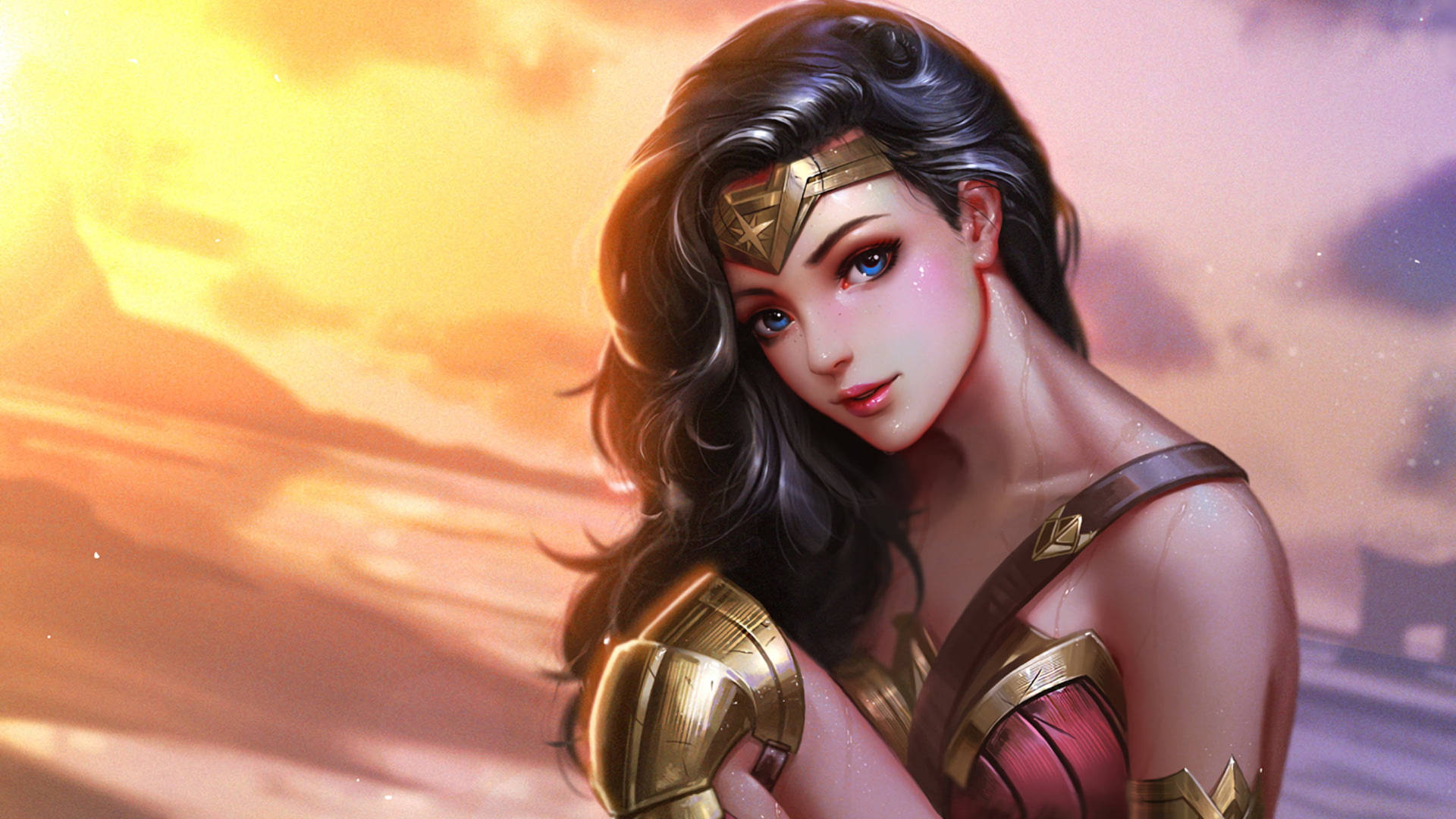 Cute Girly Wonder Woman Art Background