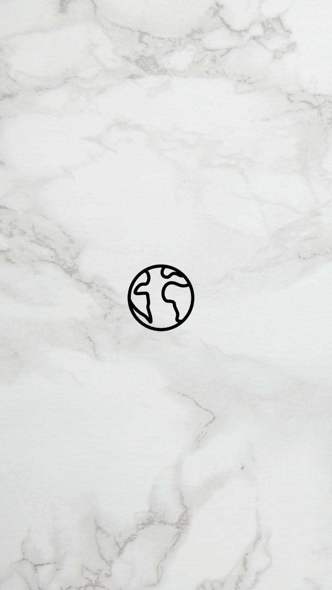 Cute Globe Clipart Black White Marble Iphone Wallpaper