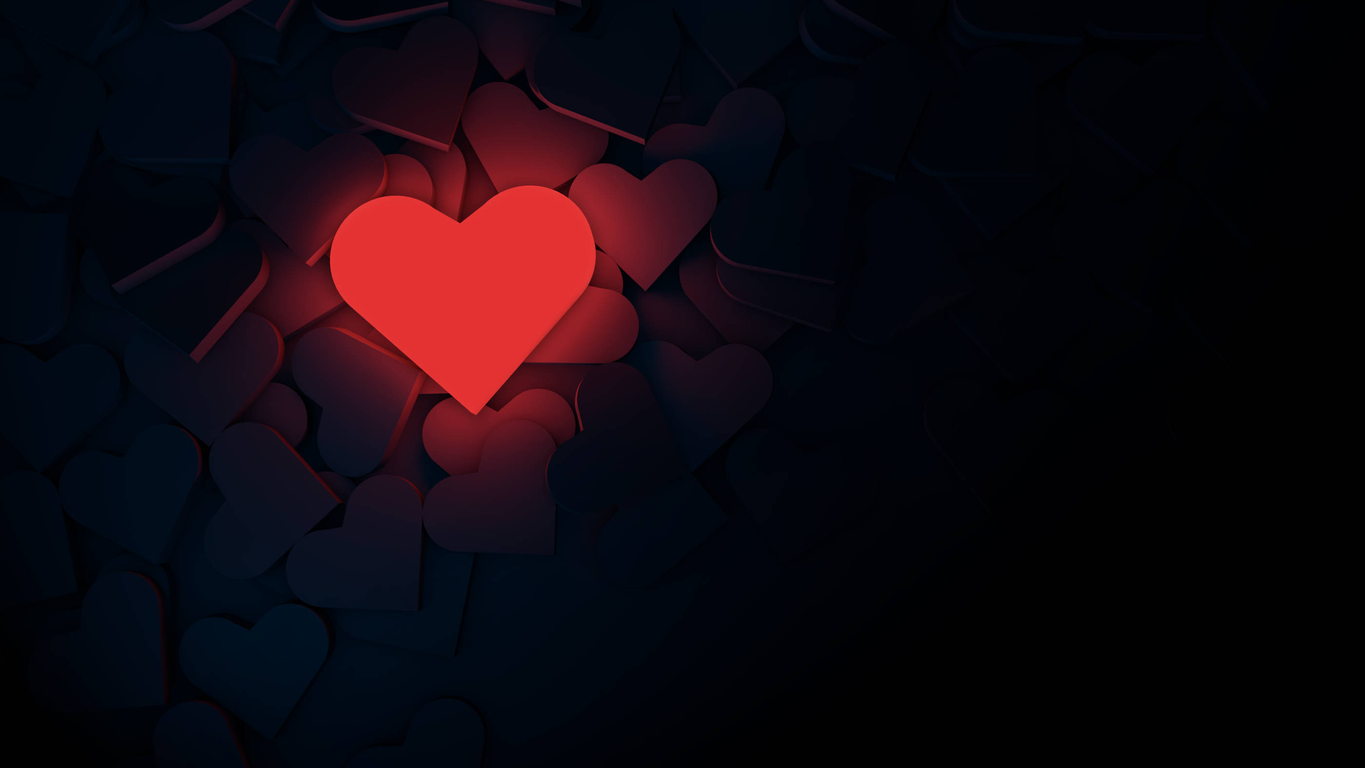 Cute Glowing Love Heart Art Wallpaper