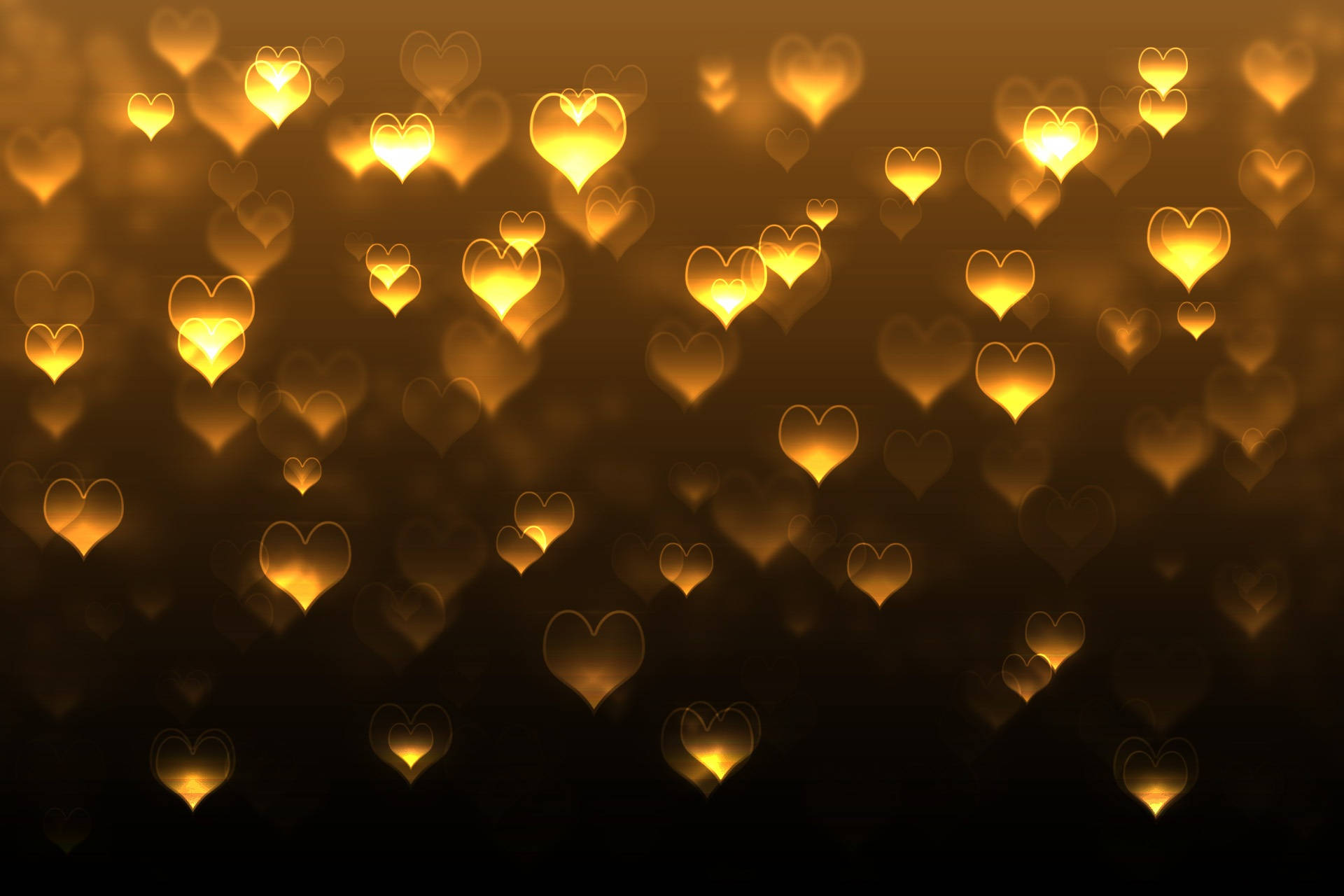 Cute Gold Glass Love Heart Art Wallpaper