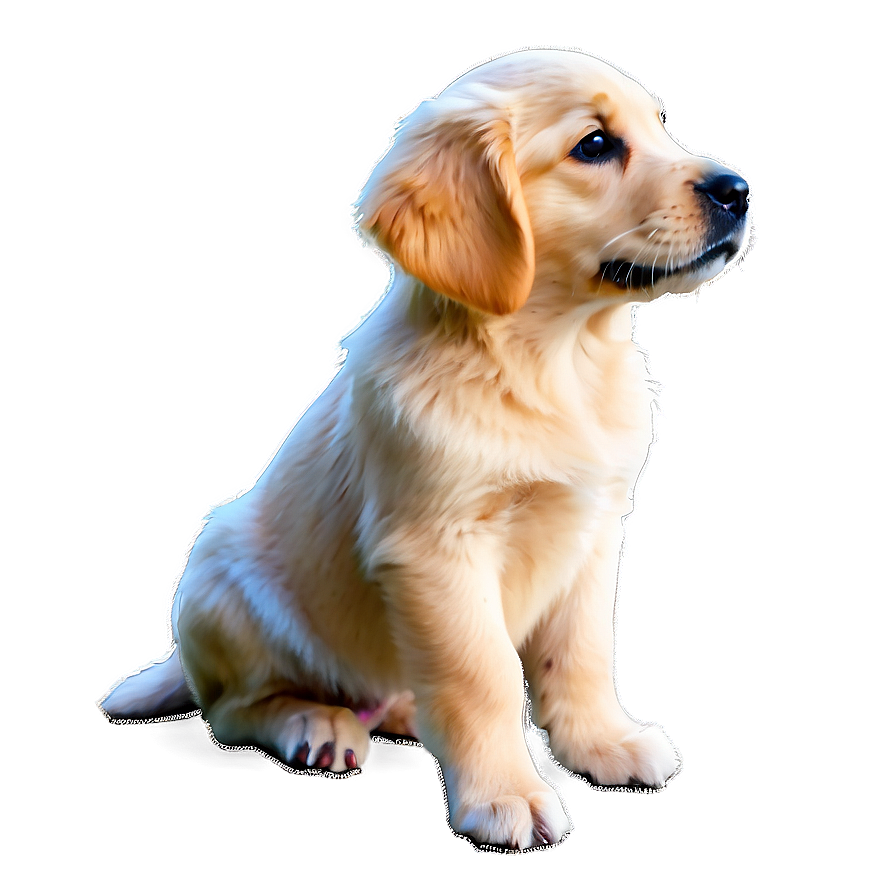 Cute Golden Retriever Puppy Sitting Png 06252024 PNG