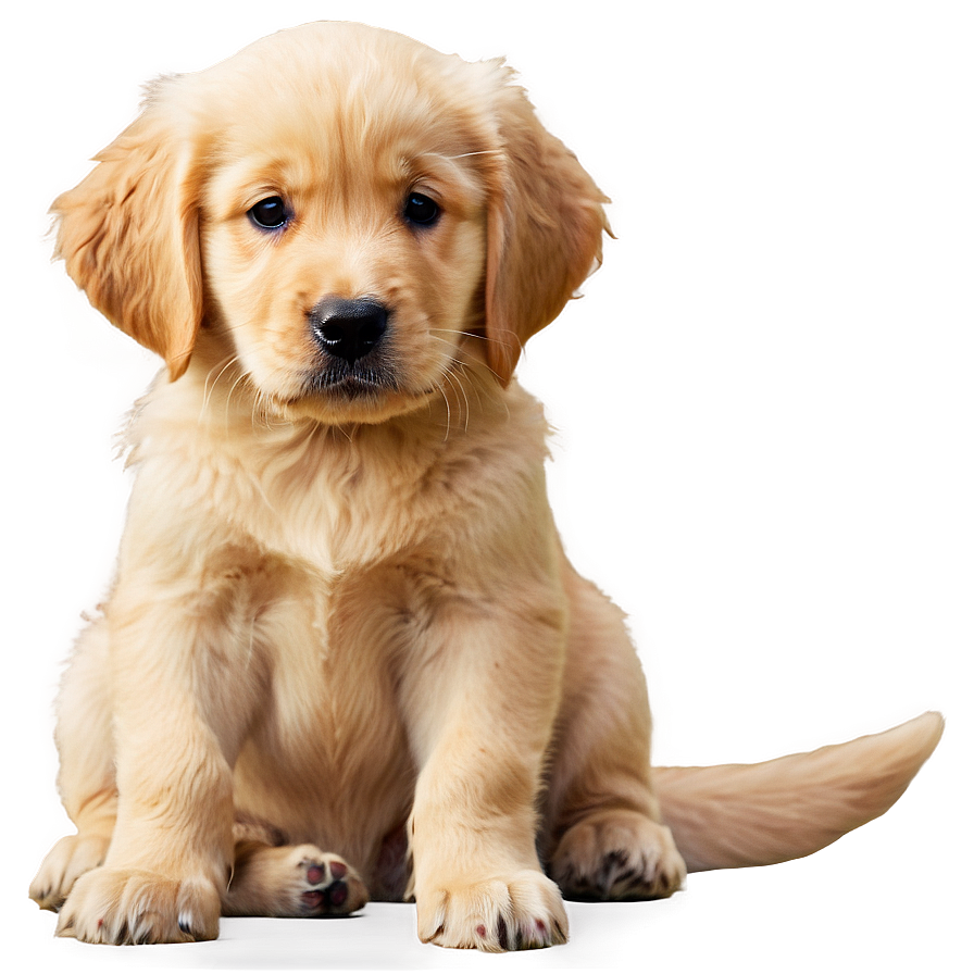 Cute Golden Retriever Puppy Sitting Png 06252024 PNG