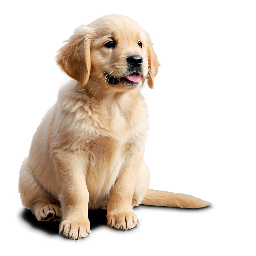 Cute Golden Retriever Puppy Sitting Png Etm PNG