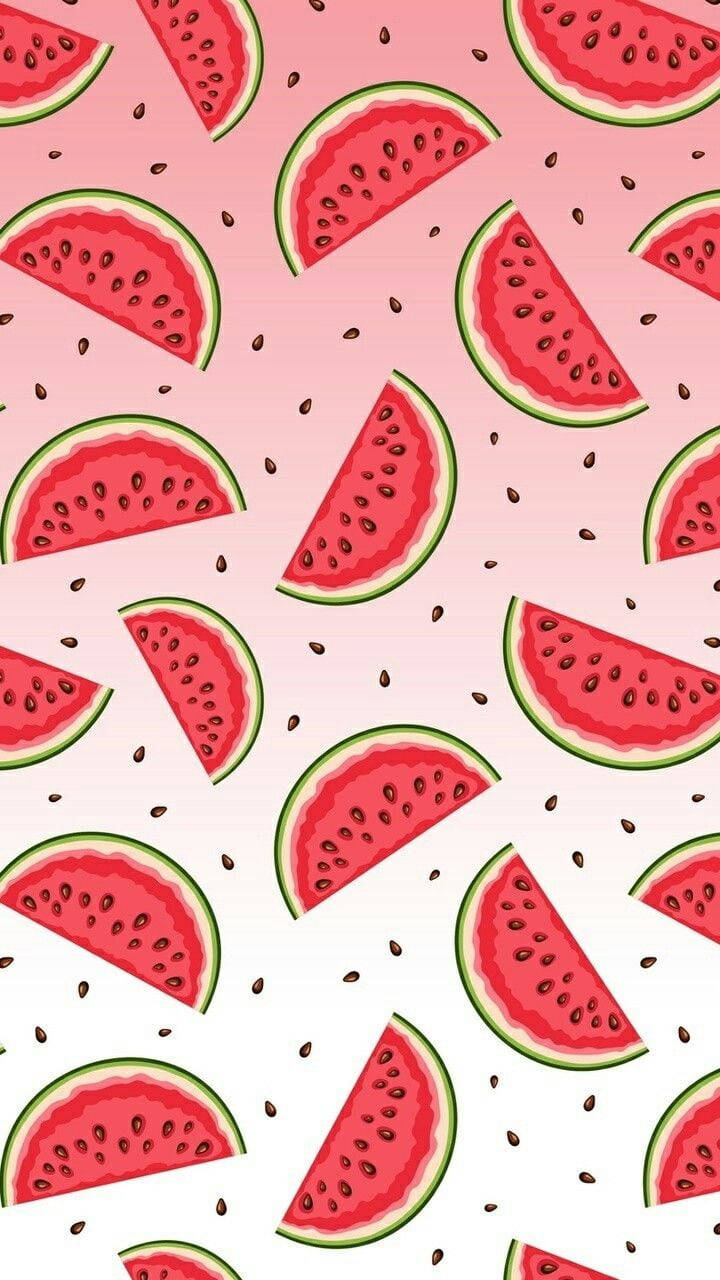 Sød Gradient Pink Vandmelon Mønster Wallpaper