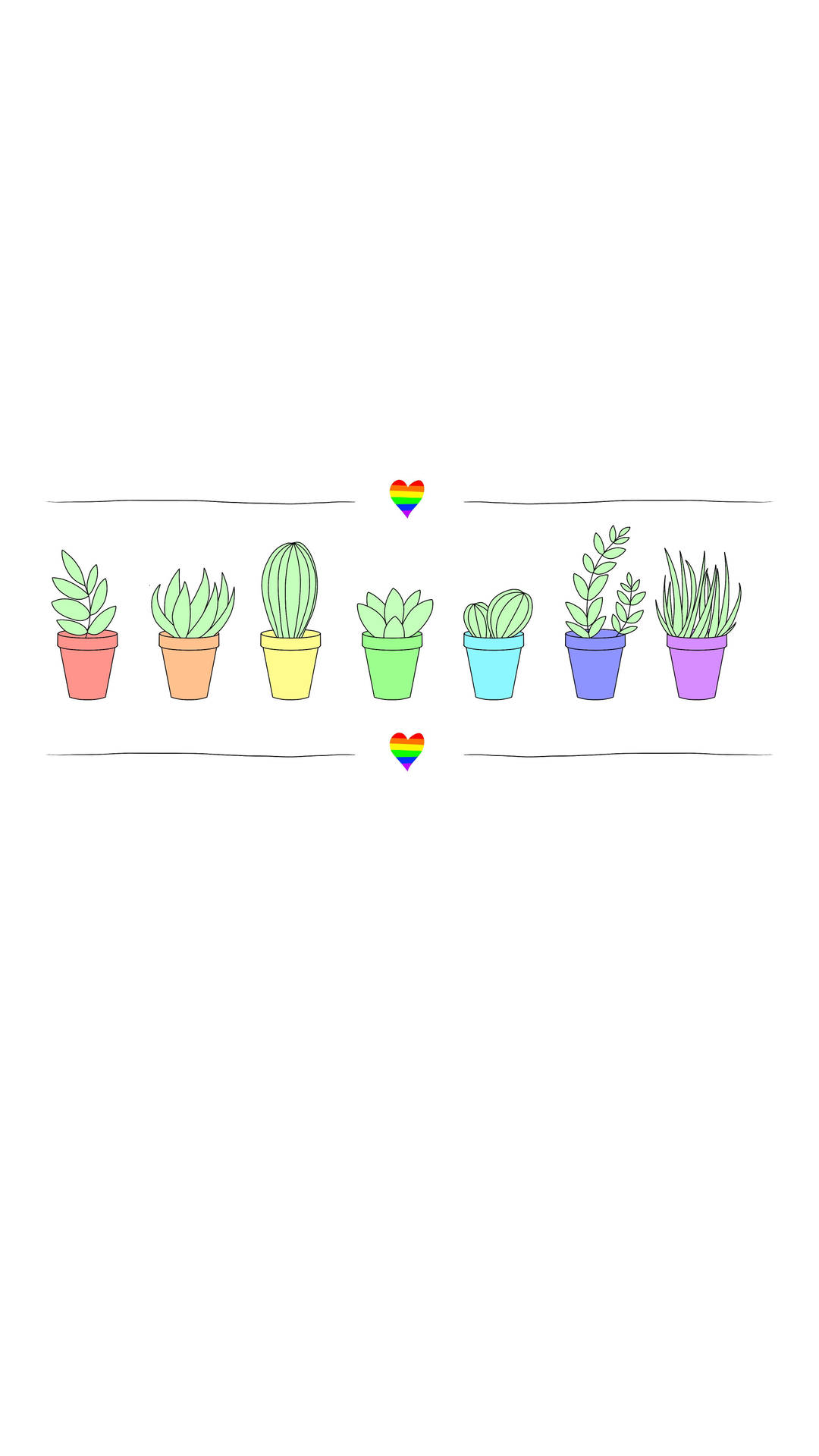 Cute Graphic Plant Pots Pride Background