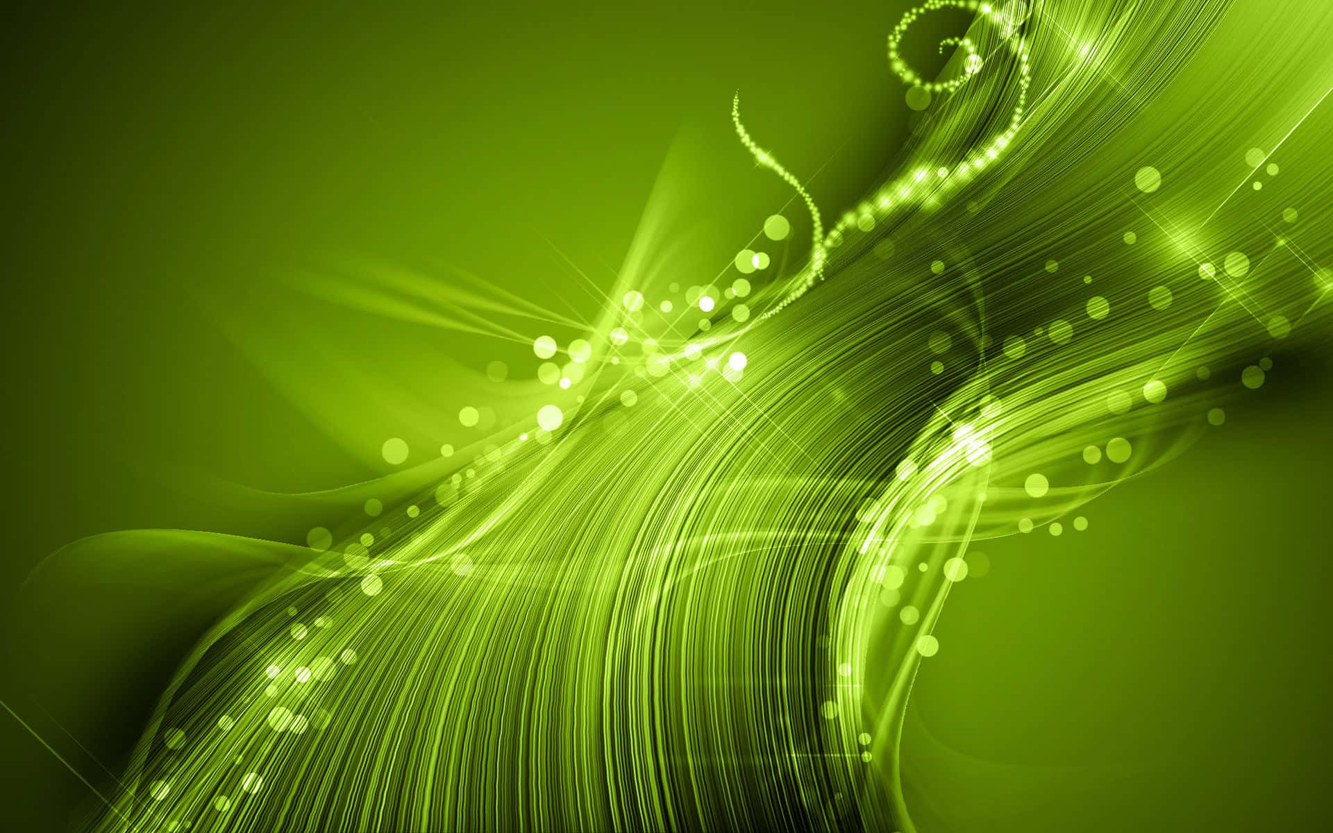 Green Abstract Background With Swirls And Lights Wallpaper