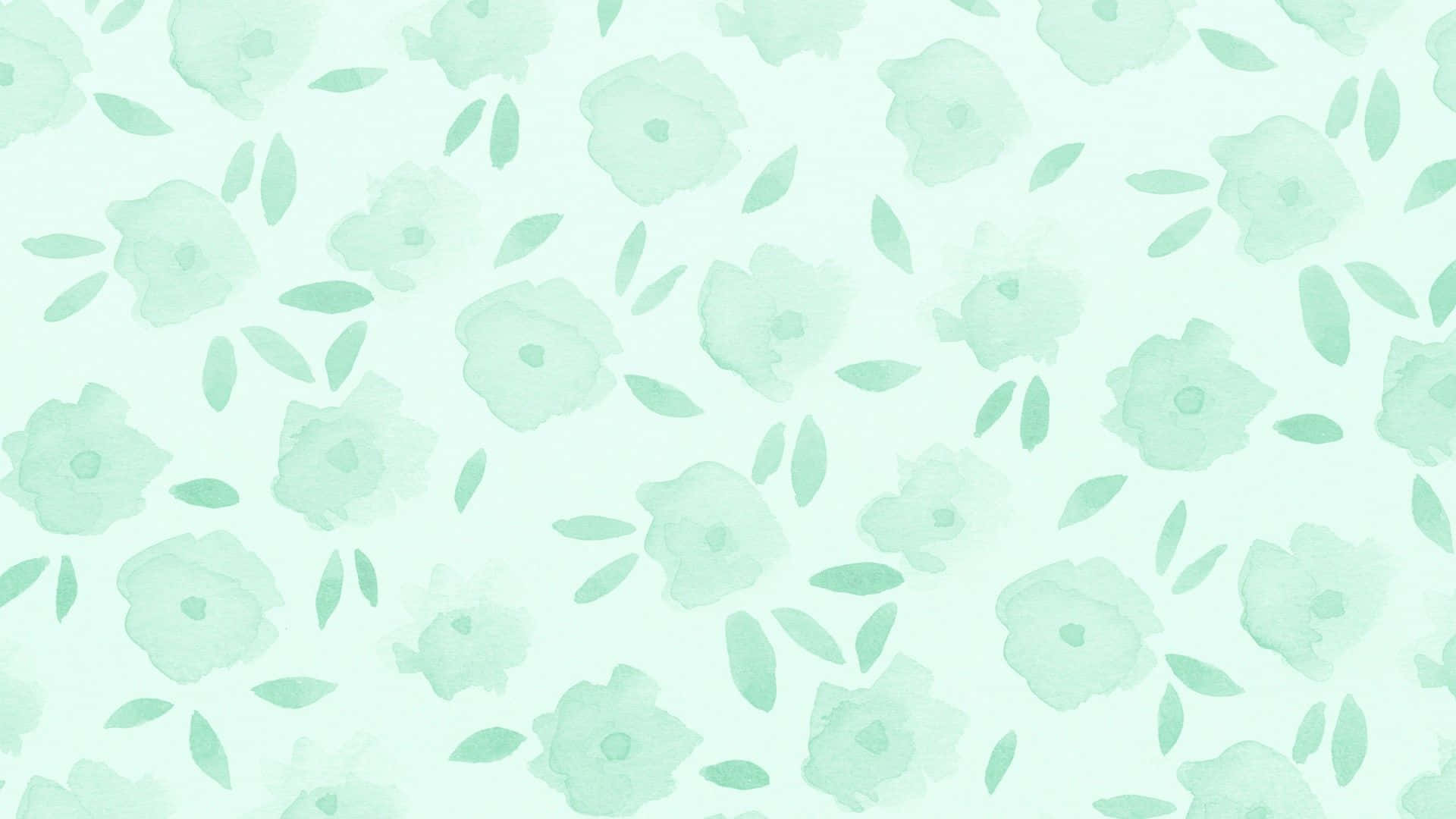 Flowery Cute Green Aesthetic Background