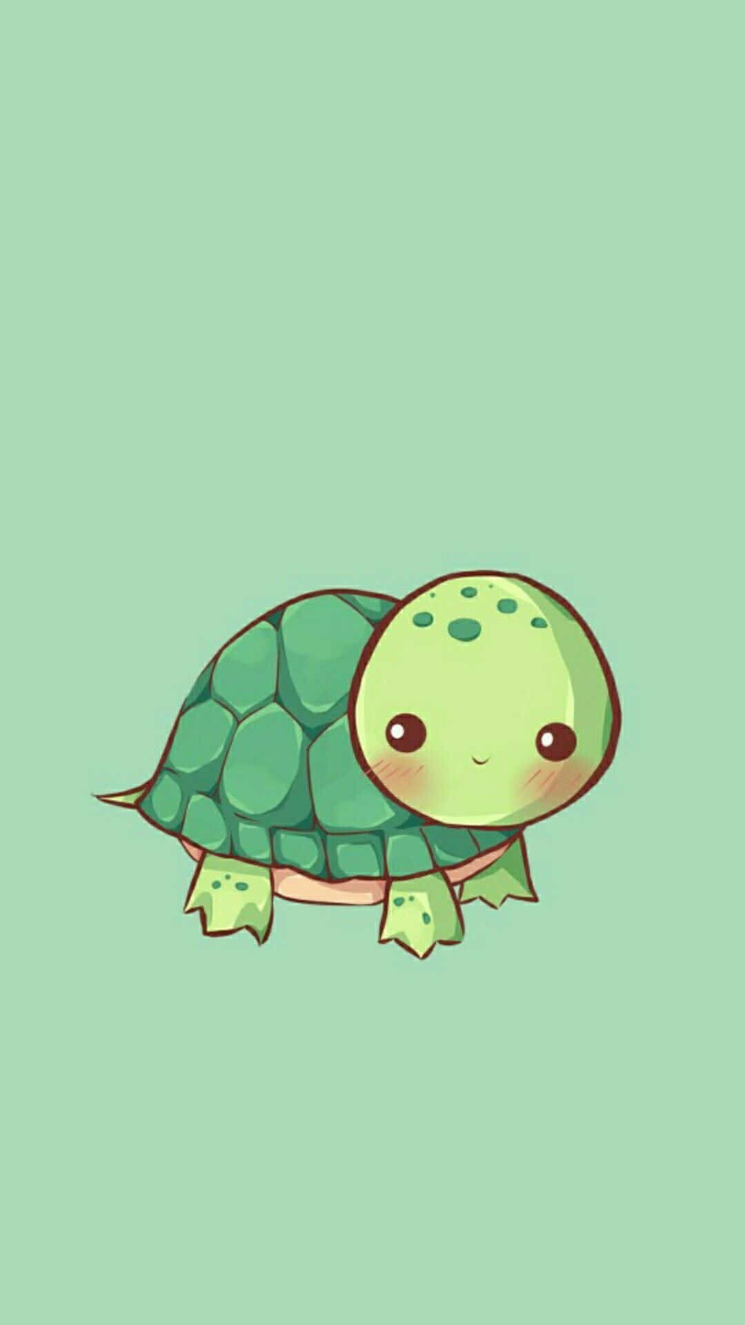 Brighten up your day with this cute and kawaii green friend! Wallpaper