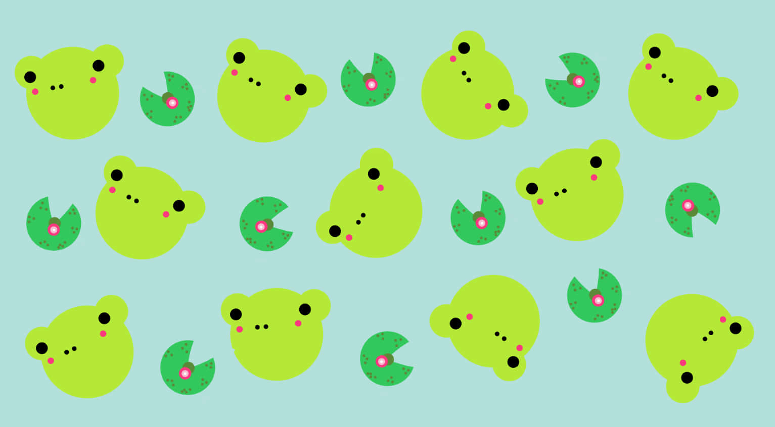 Føl den Kawaii-vibber med denne søde grønne karakter! Wallpaper