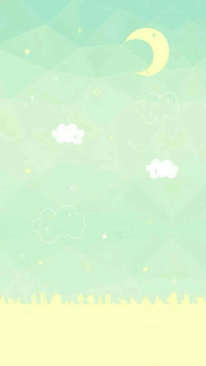Ready To Take On The Day - A Cute Green Kawaii Character Wallpaper