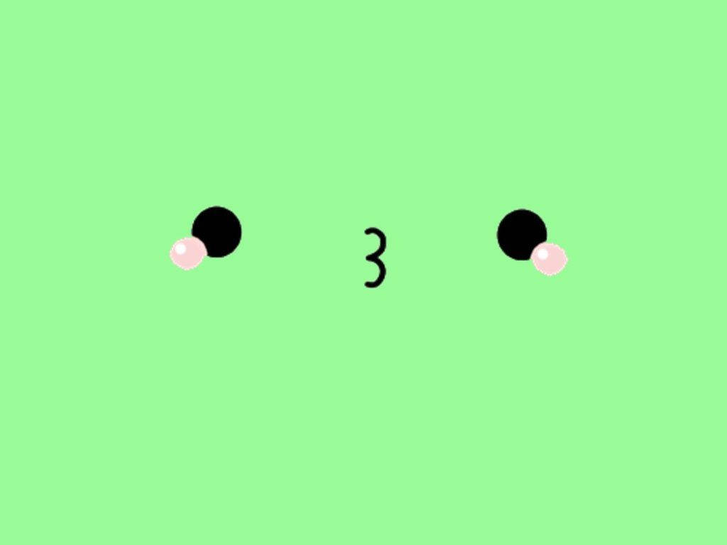 ● This too cute green emoticon is blowing kisses! Wallpaper