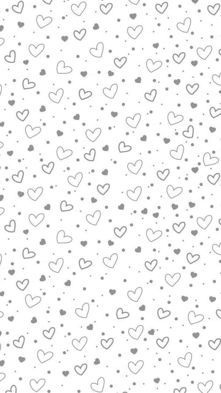 Cute Grey Seamless Hearts Wallpaper