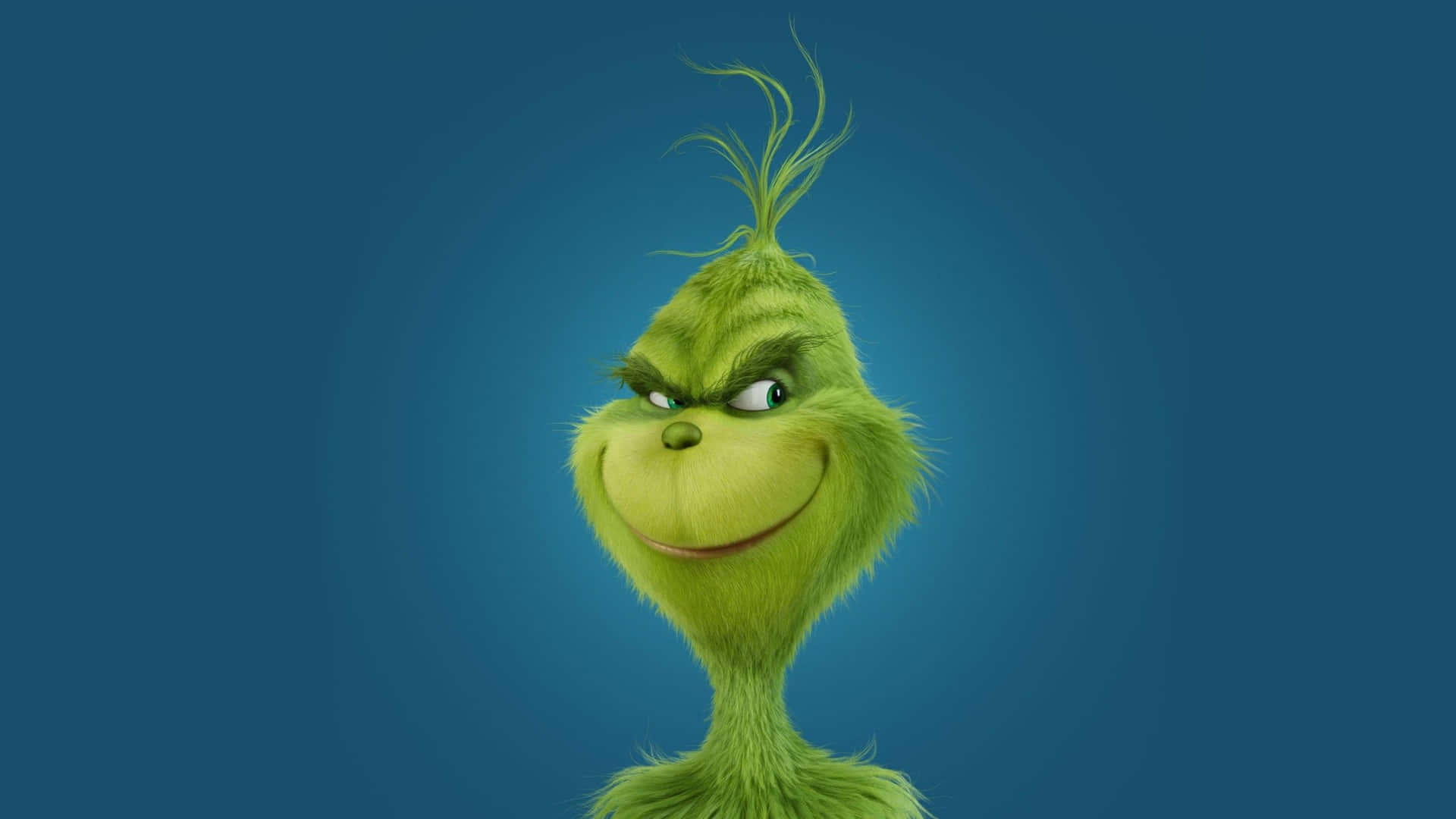 The Grinch Is Smiling In Front Of A Blue Background