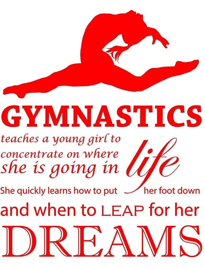 Cute Gymnastics Dreams Quote Wallpaper