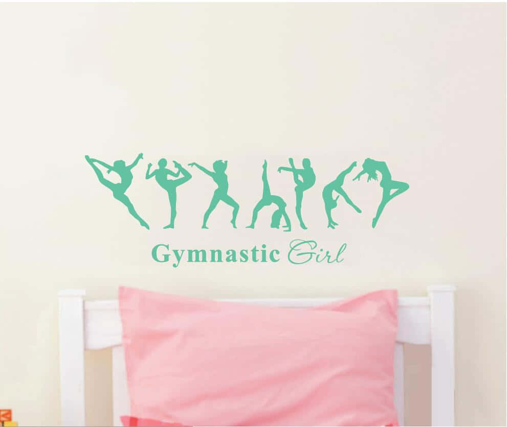 Cute Gymnastics Girls Sticker Wallpaper