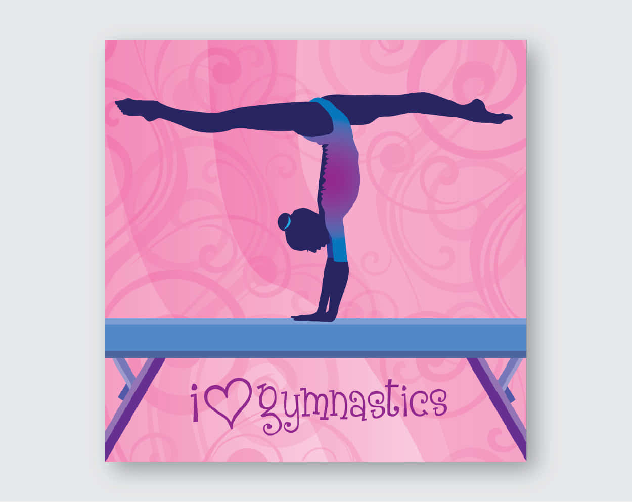 Cute Gymnastics Handstand Split Silhouette Wallpaper