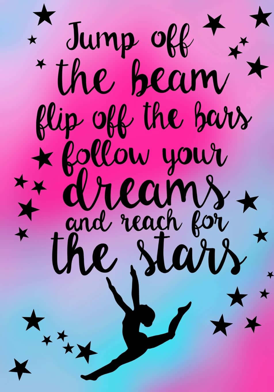 Cute Gymnastics Stars Quote Wallpaper