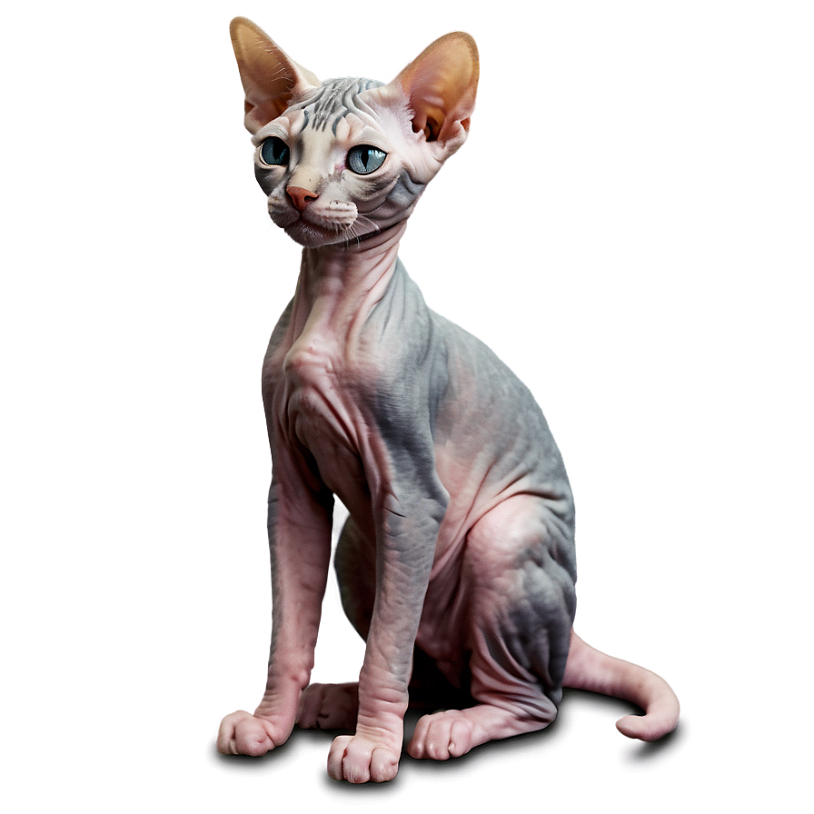 Cute Hairless Cat Png 06252024 PNG