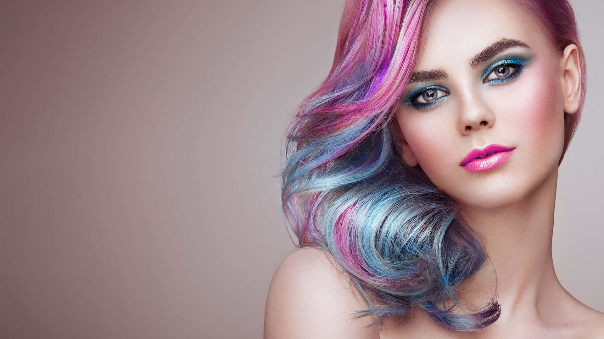 Pink Blue Cute Hairstyle Picture