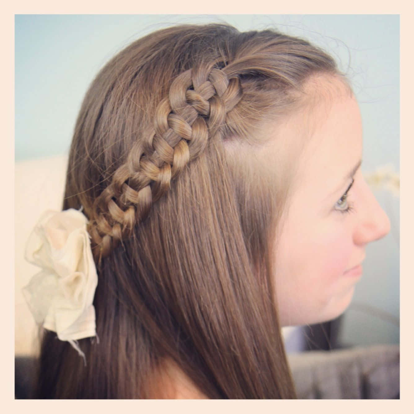Four Strands Braid Cute Hairstyle Picture