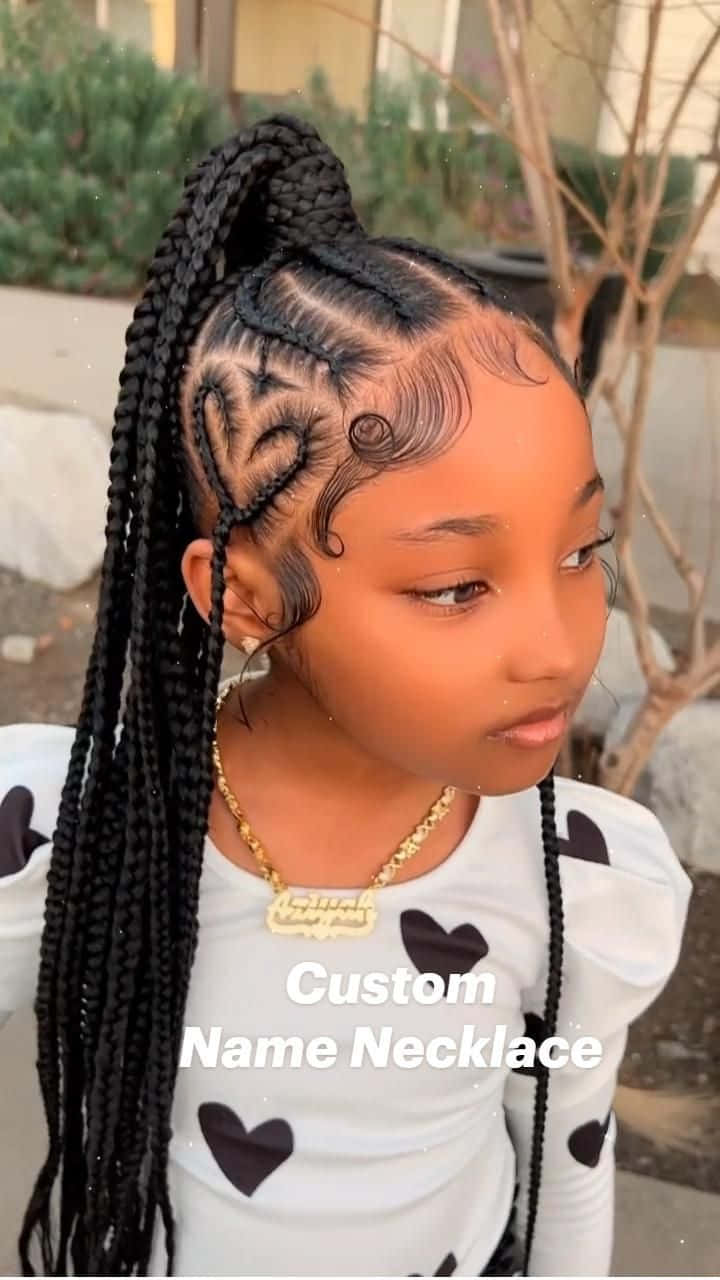 Download A Little Girl With Braids And A Name Necklace