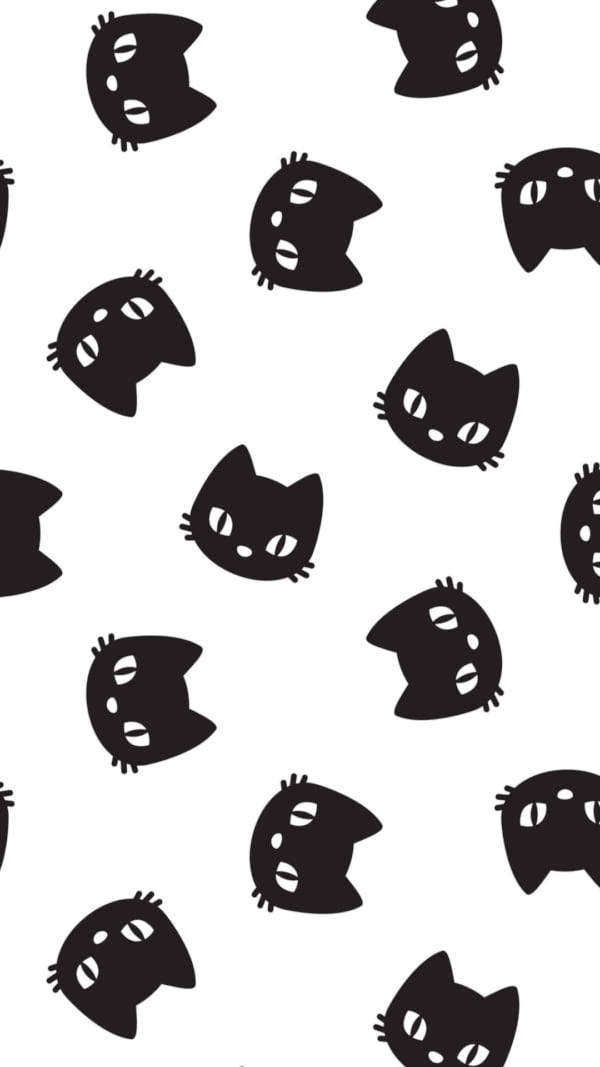 Download Cute Halloween Iphone Black Cats Pattern Wallpaper 