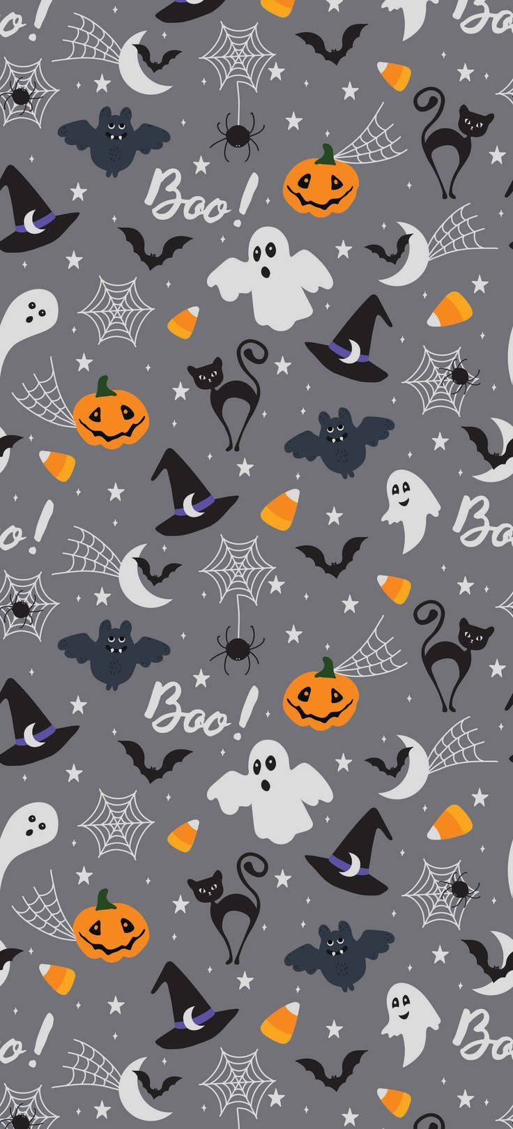 Cute Halloween Iphone Pattern In Gray