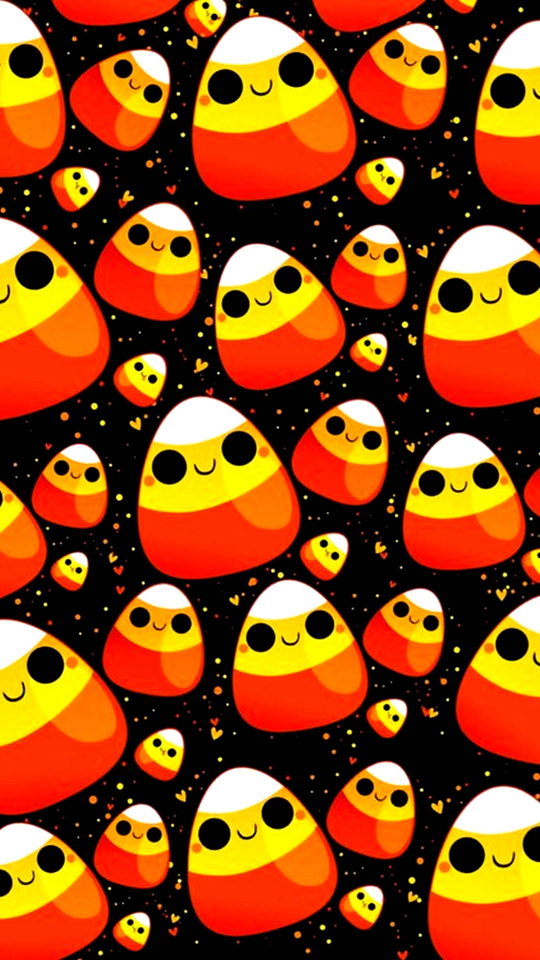 Candy Corn Pattern With A Black Background Wallpaper