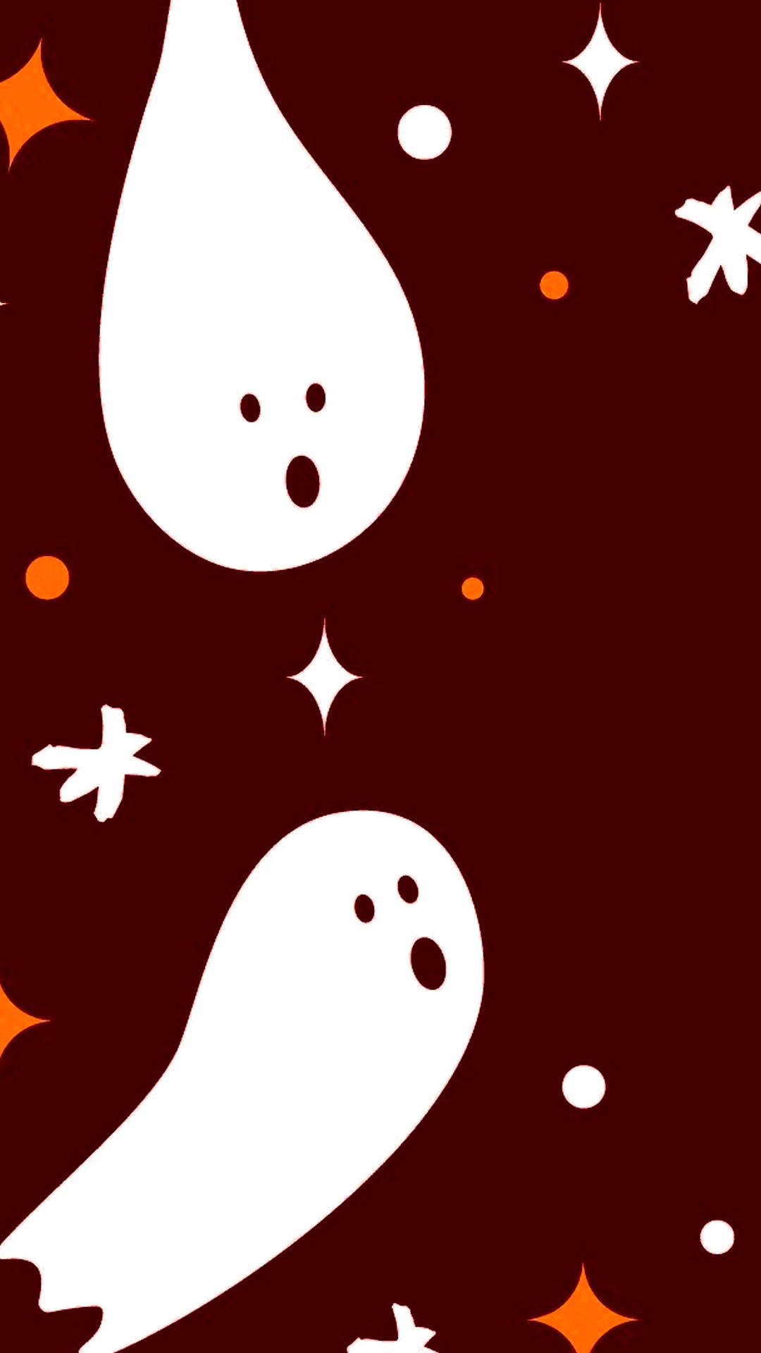 Sötahalloween-telefonbakgrund Med Två Spöken Och Ljud. Wallpaper
