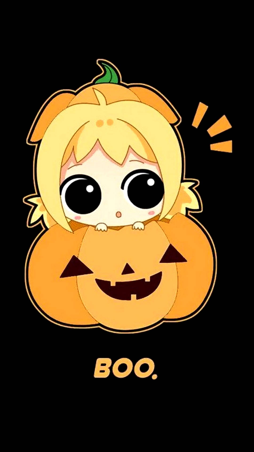 "Make your Halloween sweet with a cute phone!" Wallpaper