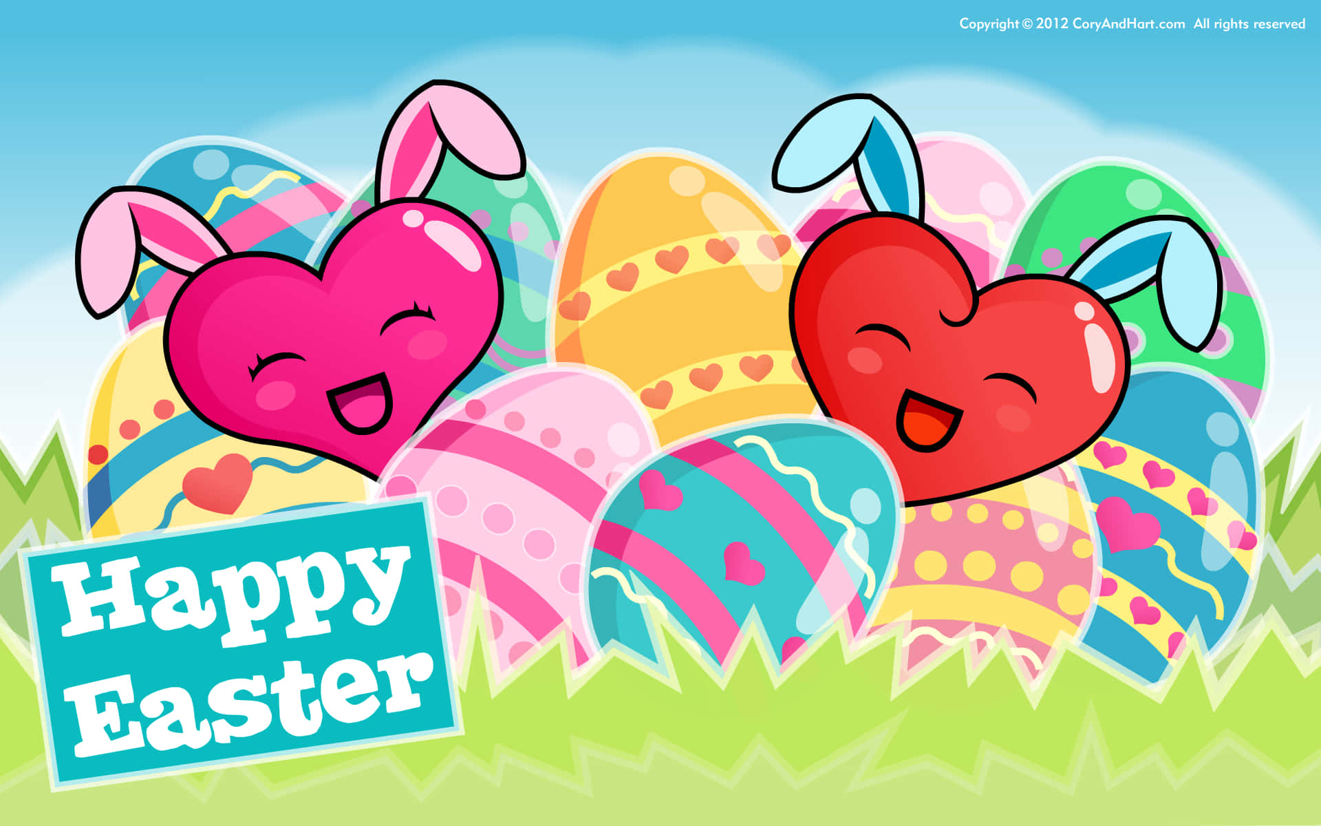 Celebrate Easter with this cute, happy illustration Wallpaper