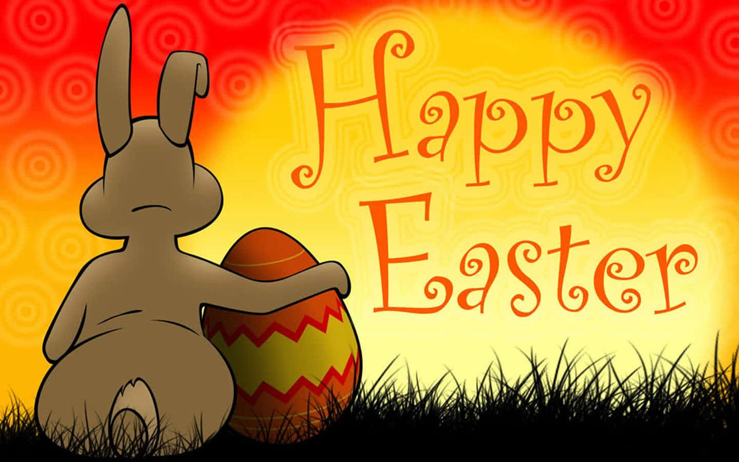 Celebrate Easter with lots of bunny hugs and colorful eggs! Wallpaper